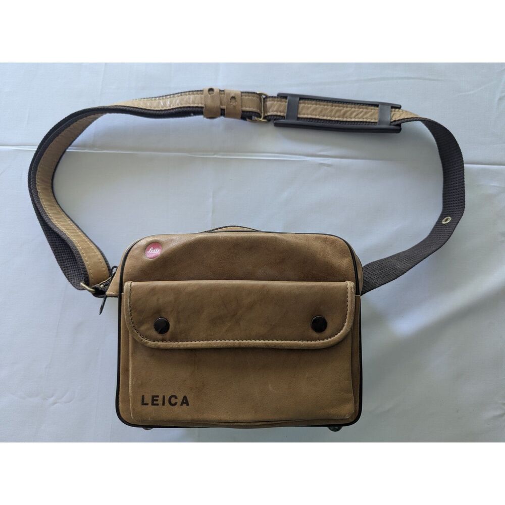 Leica Leitz Brown Leather Camera Bag vintage